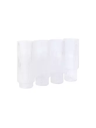 FERM LIVING | Juego de 4 vasos de tubo RIPPLE | 